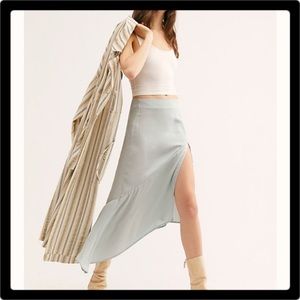 ❤️Free People Lola Slit Skirt Size 12 Seafoam